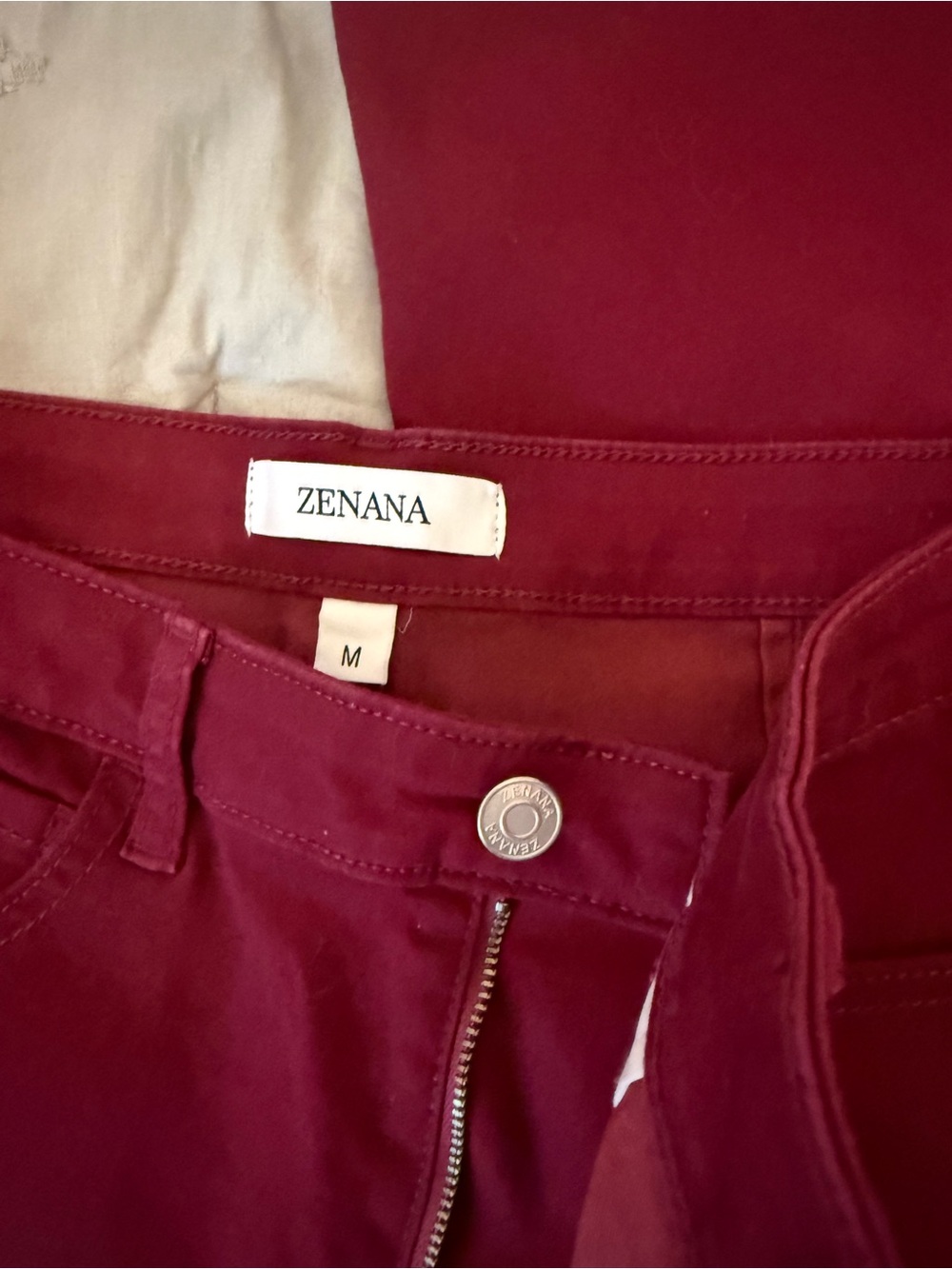 Zenana Outfitters Women's Burgundy High-Rise Pants